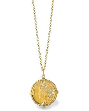 Verdura Ten Buck Diamond Pendant Necklace - Metallic