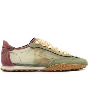 HOFF Bridge Gingham-Lace Panelled Trainers - Green