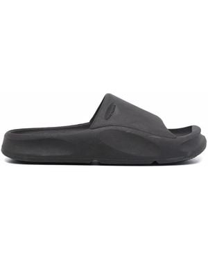 Heron Preston Square-Toe Moulded Slides - Black