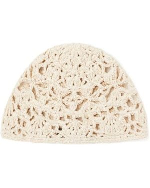 Alanui The Sound Of The Sea Crochet Beanie Hat - Natural