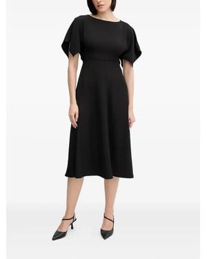 Sandro Ferrone Flutter-Sleeve Midi Dress - Black