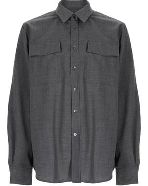 Ami Paris Camisa Con Bolsillo De Solapa - Gris