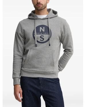 North Sails Gebreide Trui Met Capuchon En Logo - Grijs