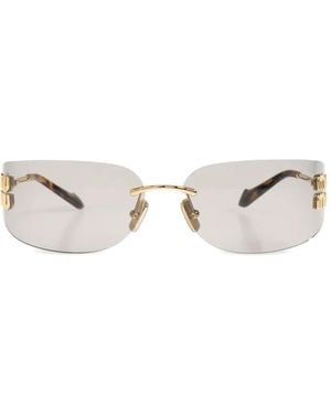 Miu Miu Gafas De Sol Con Placa Del Logo - Blanco
