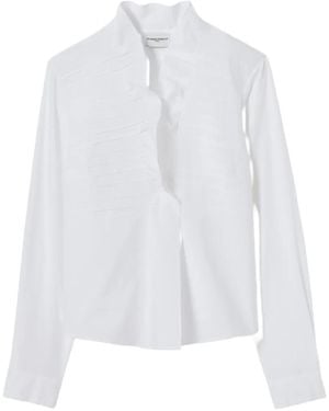 Claudie Pierlot Poplin Top With Ruffled Collar - White
