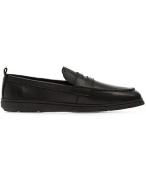 Groundies Leather Slip-On Low Top Trainers - Black