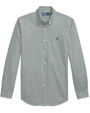 Polo Ralph Lauren Custom Fit Striped-Poplin Shirt - Blue