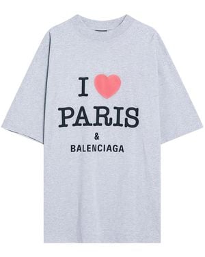 Balenciaga I Love Paris & T-Shirt Oversized in White | Lyst