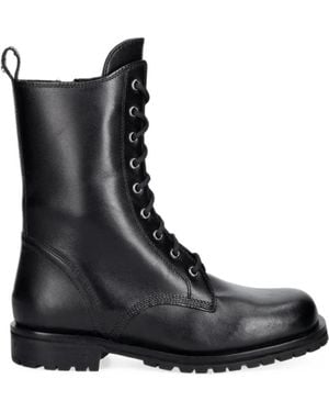 Patrizia Pepe Lace-Up Leather Boots - Black