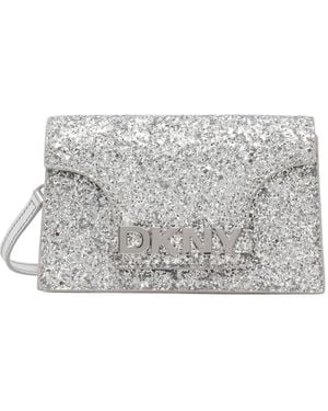 DKNY Logo-Plaque Plaque Crossbody Bag - Grey
