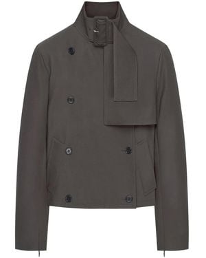 Courreges Buckle Long-Sleeves Cotton Jacket - Grey