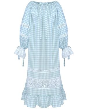 Sleeper Checked Midi Dress - Blue