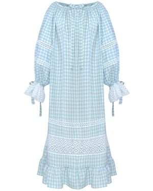 Sleeper Checked Midi Dress - Blue