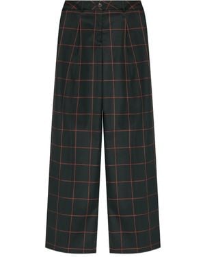 Paul Smith Checked Wide-leg Trousers - グレー