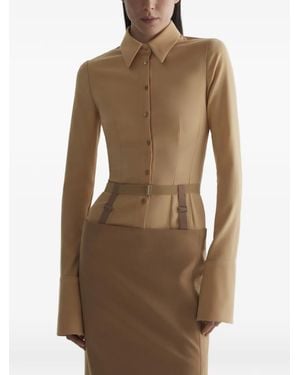 Mugler Belted Shirt - Brown