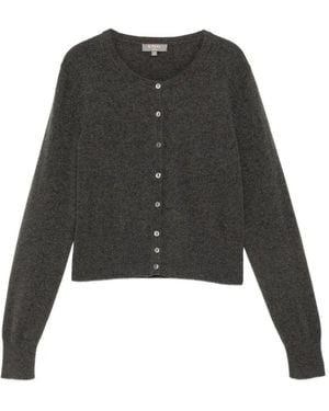 N.Peal Cashmere Ivy Cropped Cardigan - Black