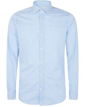 Tintoria Mattei 954 Striped Button-Up Shirt - Blue
