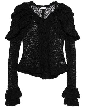 Judy Turner Top Lucrezia Con Ruches - Nero