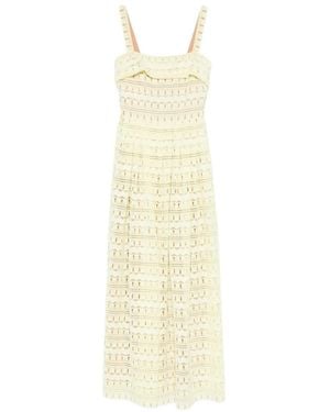 Elie Saab Maxikleid mit Rüschen - Weiß