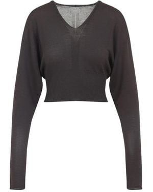 Rick Owens Vネック ブラウス - ブラック