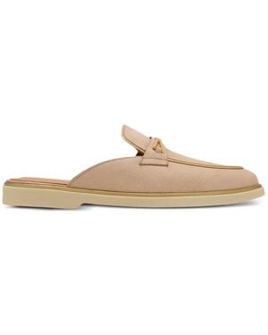 Magnanni Trim-Detail Flat Mules - White