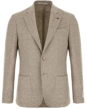 Corneliani Herringbone Single-Breasted Blazer - Grey