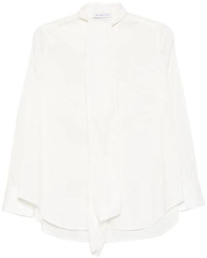 Manuel Ritz Pussy-Bow Long-Sleeve Shirt - White