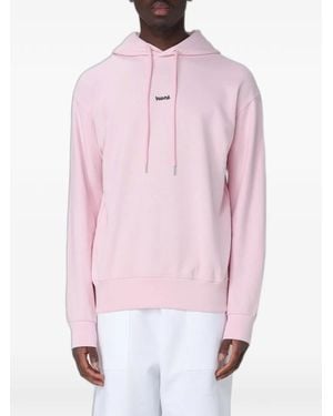 DISCLAIMER Logo-Print Drop-Shoulder Hoodie - Pink