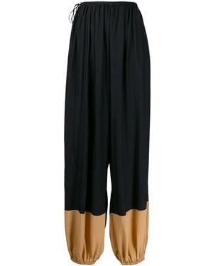 Stella McCartney Contrast-Panel Baggy Trousers - Black