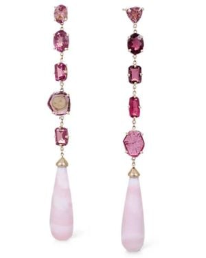 Jacquie Aiche Tourmaline And Opal Drop Earrings - White