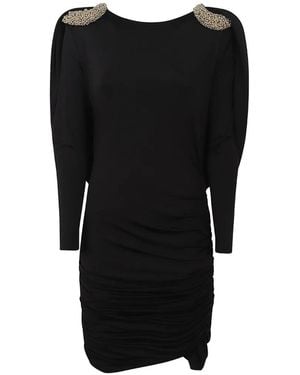 Amen Bead-Embellished Ruched Dress - Black