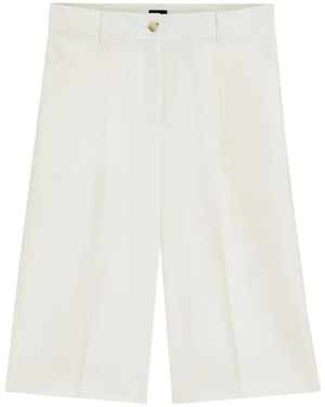 BOSS Pressed-Crease Wide-Leg Shorts - White