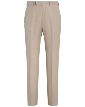 ZEGNA Pantalon Oasi En Lin - Natural