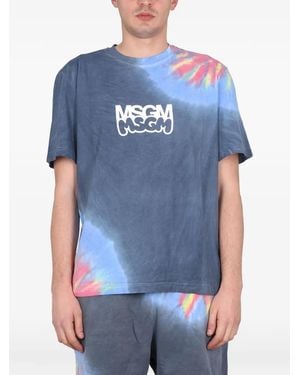 MSGM X Burro Studio Tie-Dye T-Shirt - Blue