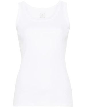Eleventy Fine-Ribbed Tank Top - White