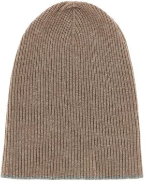 Brunello Cucinelli Cashmere Beanie Cappelli-Uomo - Marrone