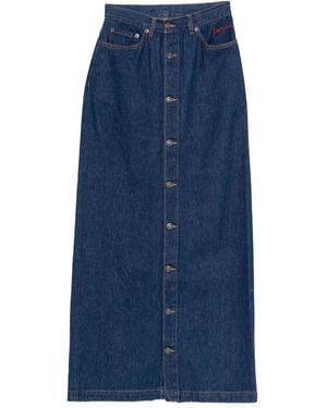 Fiorucci Button-Front Denim Skirt - Blue