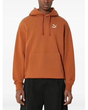 PUMA Better Classics Logo-Detail Hoodie - Brown