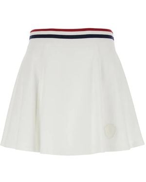 Brunello Cucinelli Striped-Trim A-Line Mini Skirt - White