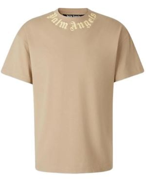 Palm Angels T-Shirt Mit Logo-Print - Natur