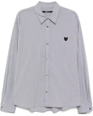 ZZERO BY SONGZIO Cropped-Hemd Mit Abgerundetem Saum - Grau