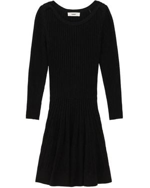 Ba&sh Paola Ribbed-Knit Mini Dress - Black