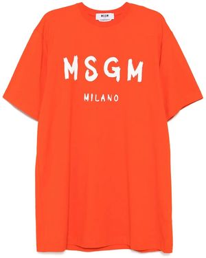 MSGM T-Shirt Mini Dress - Orange
