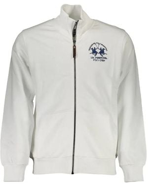La Martina Logo-Embroidered Zip-Up Jumper - Grey