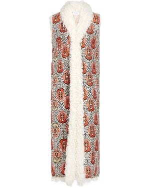 Giambattista Valli Ikat-jacquard sleeveless coat - Weiß