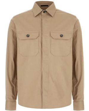 ZEGNA Cotton Shirt Jacket - ナチュラル