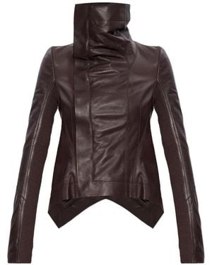 Rick Owens Naska Leather Jacket - Brown