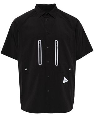 and wander Camisa con panel del logo - Negro