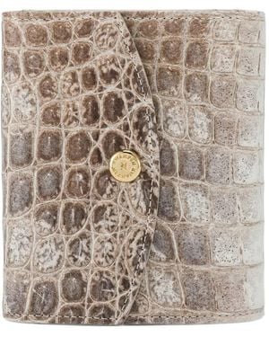 Kwanpen Portefeuille À Effet Peau De Crocodile Et Bouton Pression - Natural