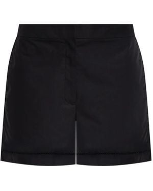 Theory Eyelet-Detail Poplin Shorts - Black